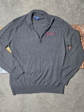 Petco Quarter Zip Pullover Sweater, Gray, Medium